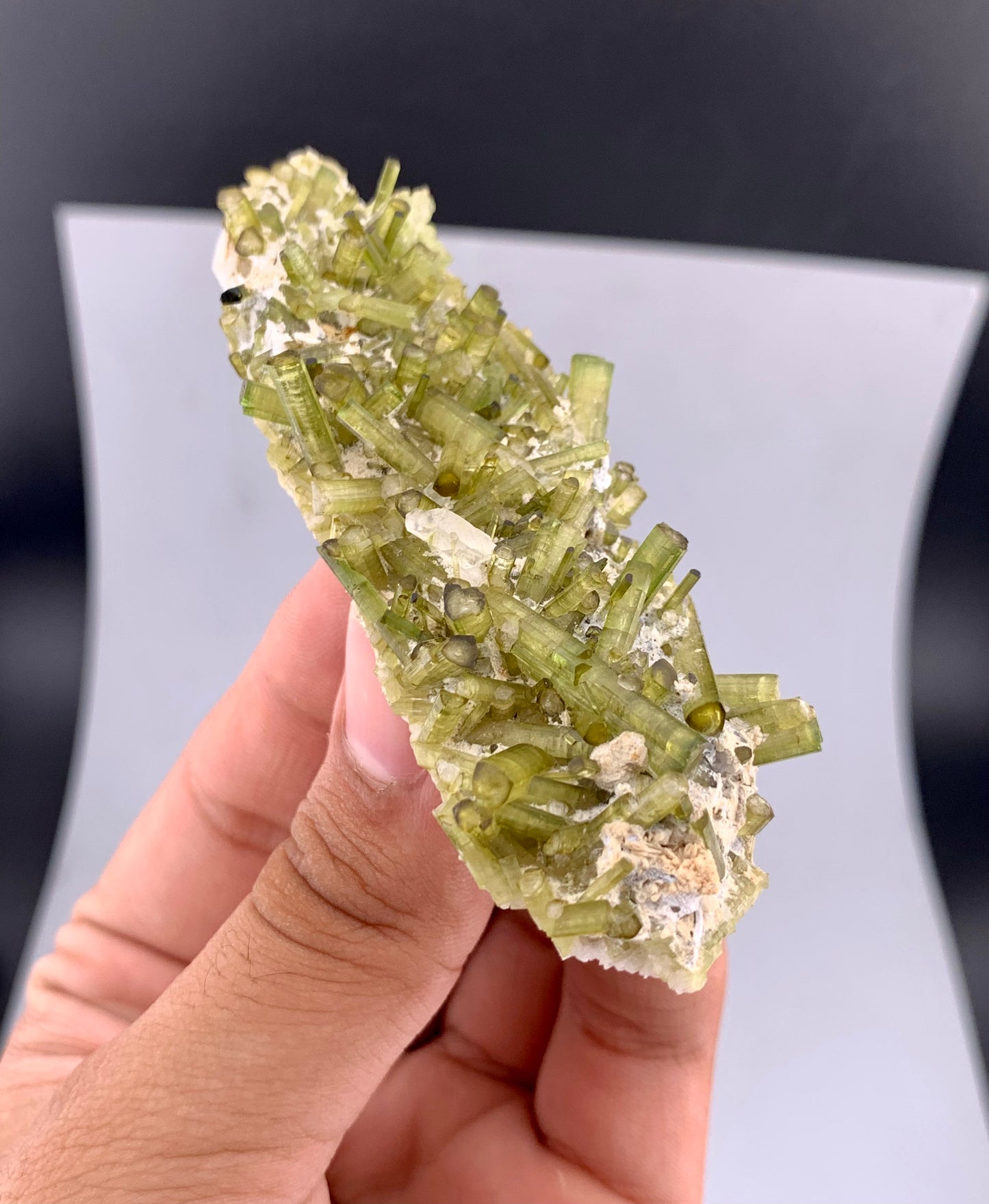 Green Tourmaline Crystals Cluster on matrix from Chapu Mine Pakistan - 43 gram