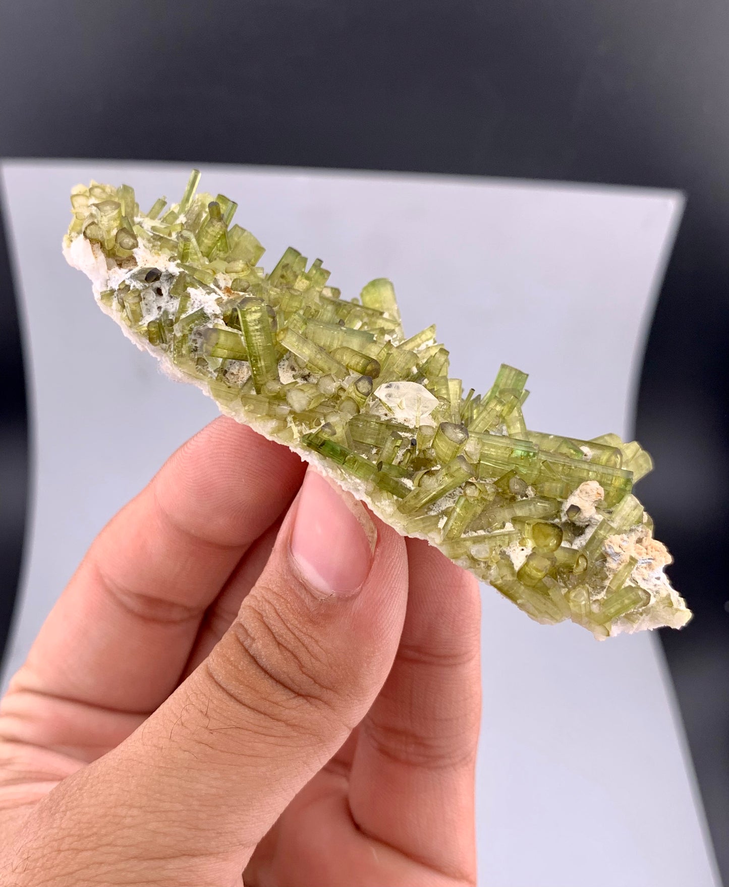 Green Tourmaline Crystals Cluster on matrix from Chapu Mine Pakistan - 43 gram
