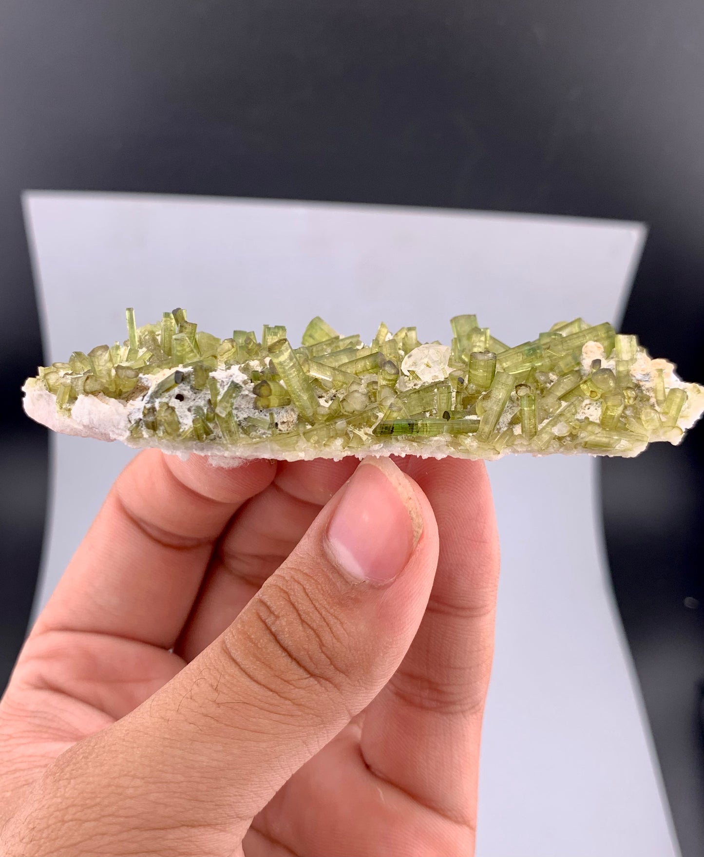 Green Tourmaline Crystals Cluster on matrix from Chapu Mine Pakistan - 43 gram