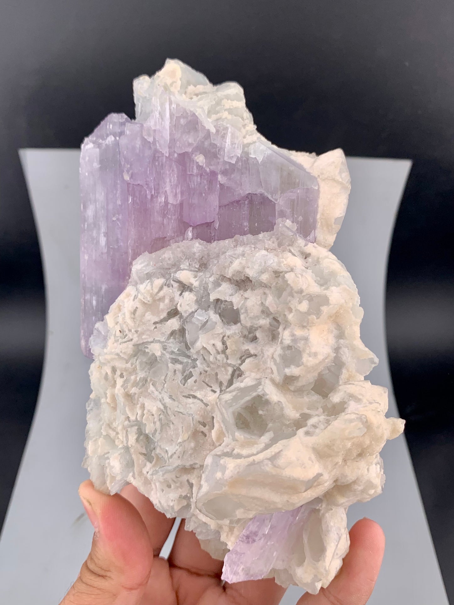 Pink Kunzite Crystal with Cleavelandite Albite And Quartz From Afghanistan - 606 Grams