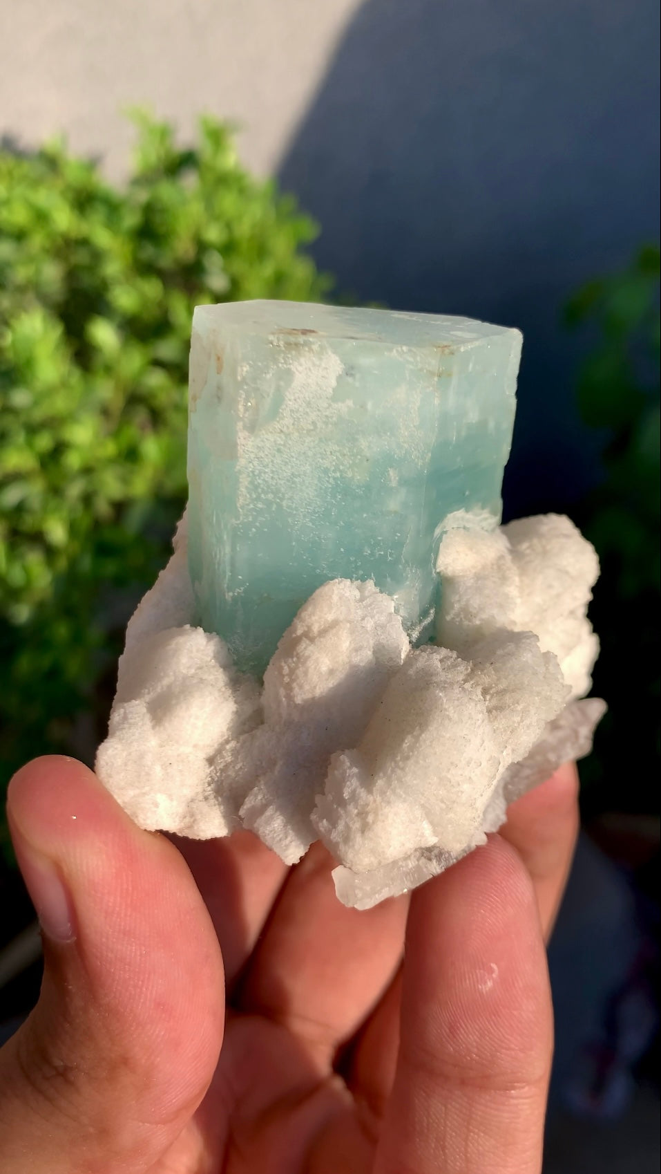 Blue Aquamarine Crystals With Feldspar and Quartz from Pakistan - 145 grams