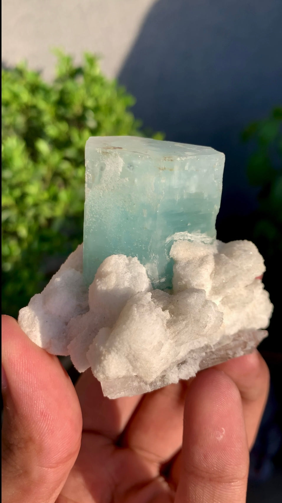 Blue Aquamarine Crystals With Feldspar and Quartz from Pakistan - 145 grams