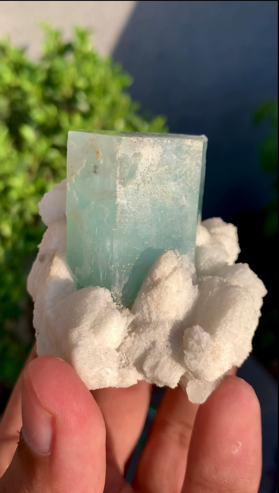 Blue Aquamarine Crystals With Feldspar and Quartz from Pakistan - 145 grams