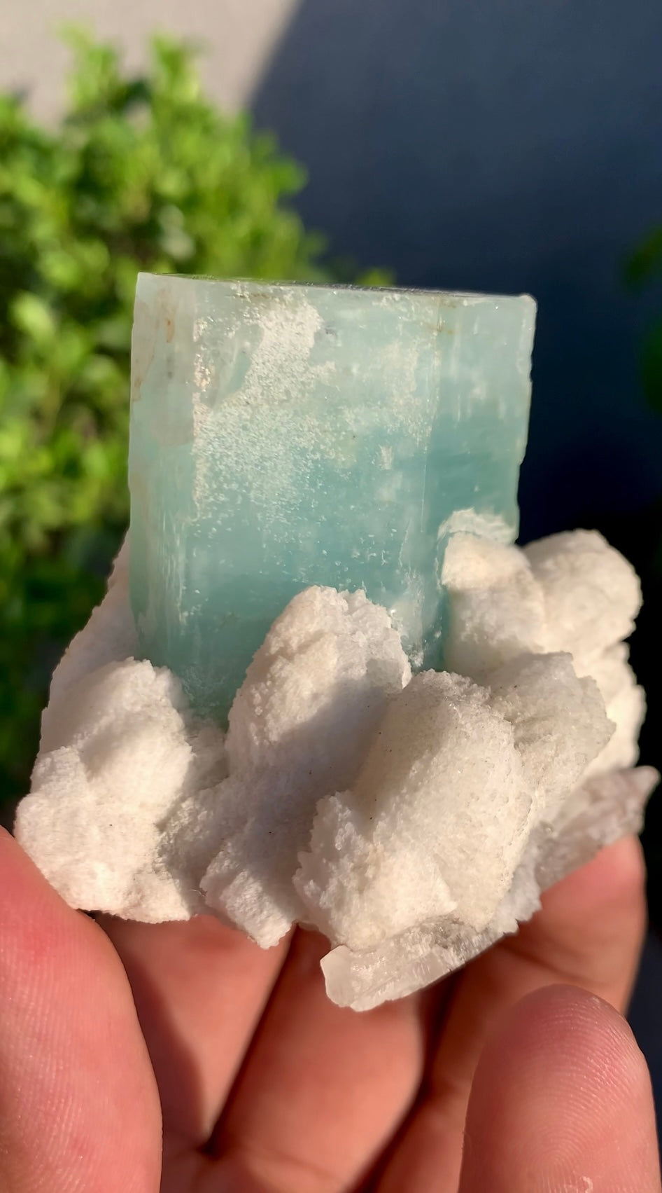 Blue Aquamarine Crystals With Feldspar and Quartz from Pakistan - 145 grams
