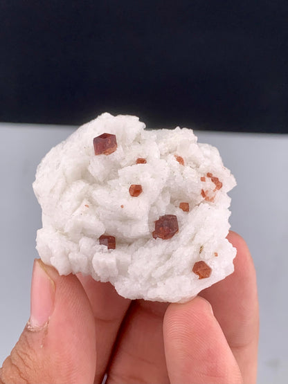 Spessartite Garnet Crystal With Black Tourmaline On Matrix from Afghanistan - 40 Grams