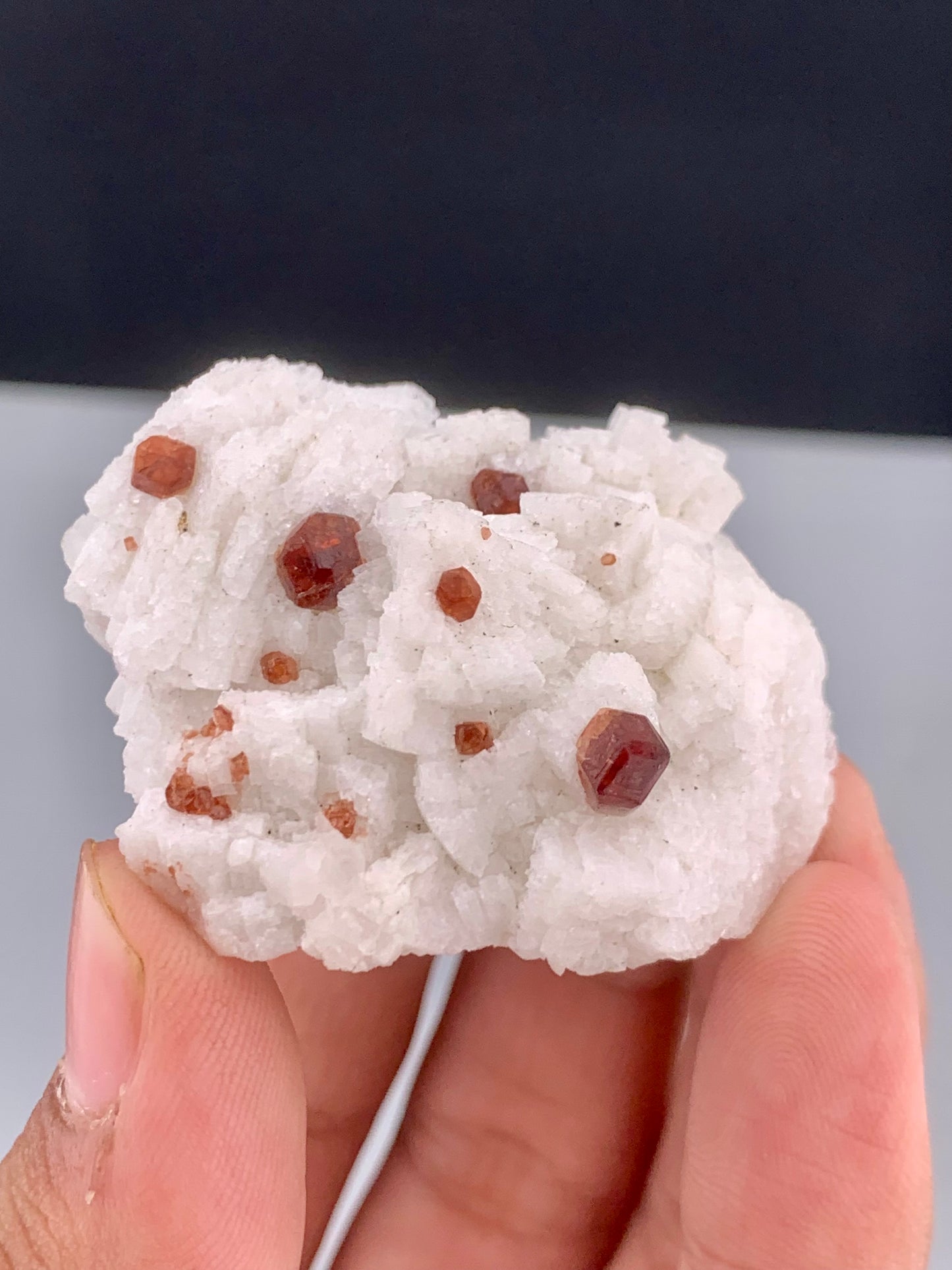 Spessartite Garnet Crystal With Black Tourmaline On Matrix from Afghanistan - 40 Grams