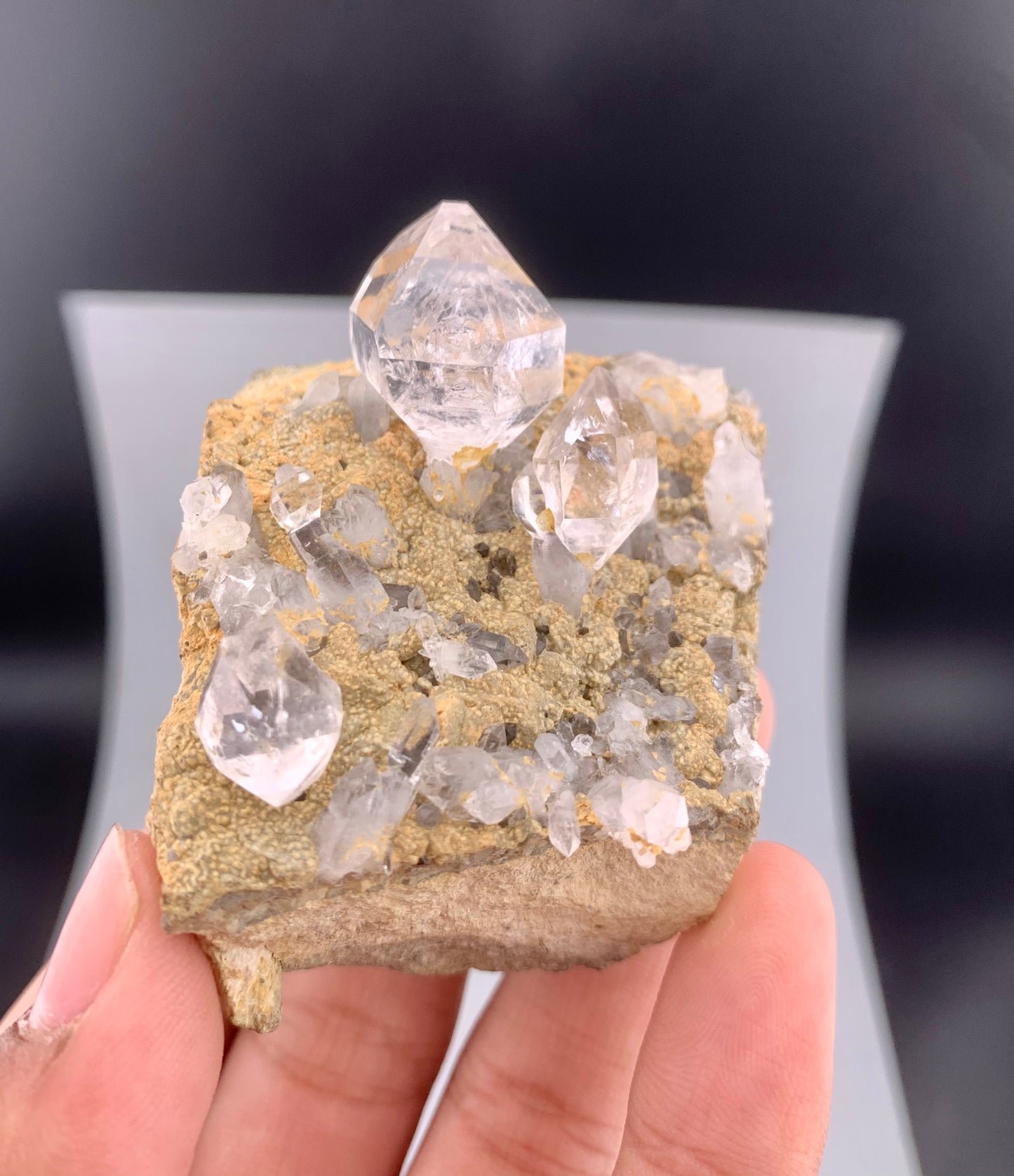 Diamond Quartz Crystals on Matrix from Baluchistan Pakistan - 124 grams