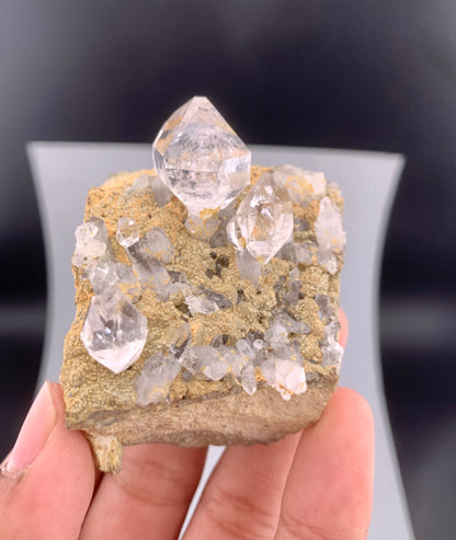 Diamond Quartz Crystals on Matrix from Baluchistan Pakistan - 124 grams