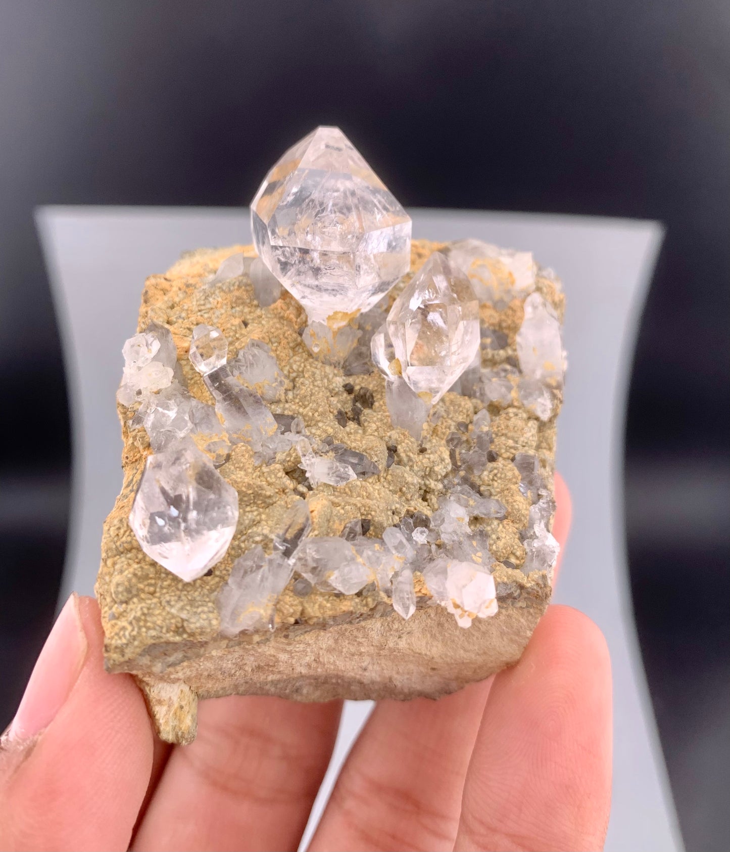Diamond Quartz Crystals on Matrix from Baluchistan Pakistan - 124 grams