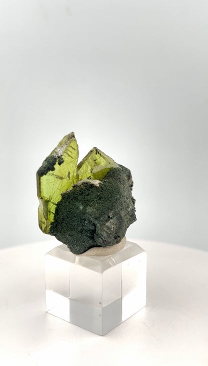 Green Sphene Crystal on Matrix from Skardu Pakistan - 26.8 grams