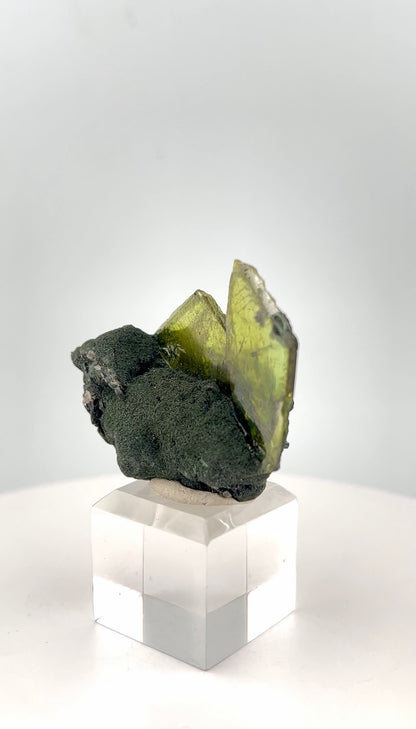 Green Sphene Crystal on Matrix from Skardu Pakistan - 26.8 grams
