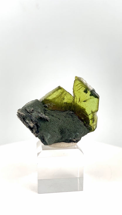 Green Sphene Crystal on Matrix from Skardu Pakistan - 26.8 grams