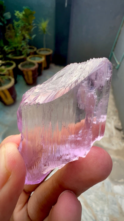 Facet Grade Pink Kunzite Crystal From Afghanistan - 44 Grams