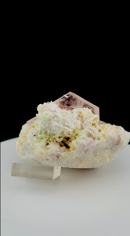 Pink Morganite, Tourmaline, Garnet, Albite on Matrix From Afghanistan - 272 gram