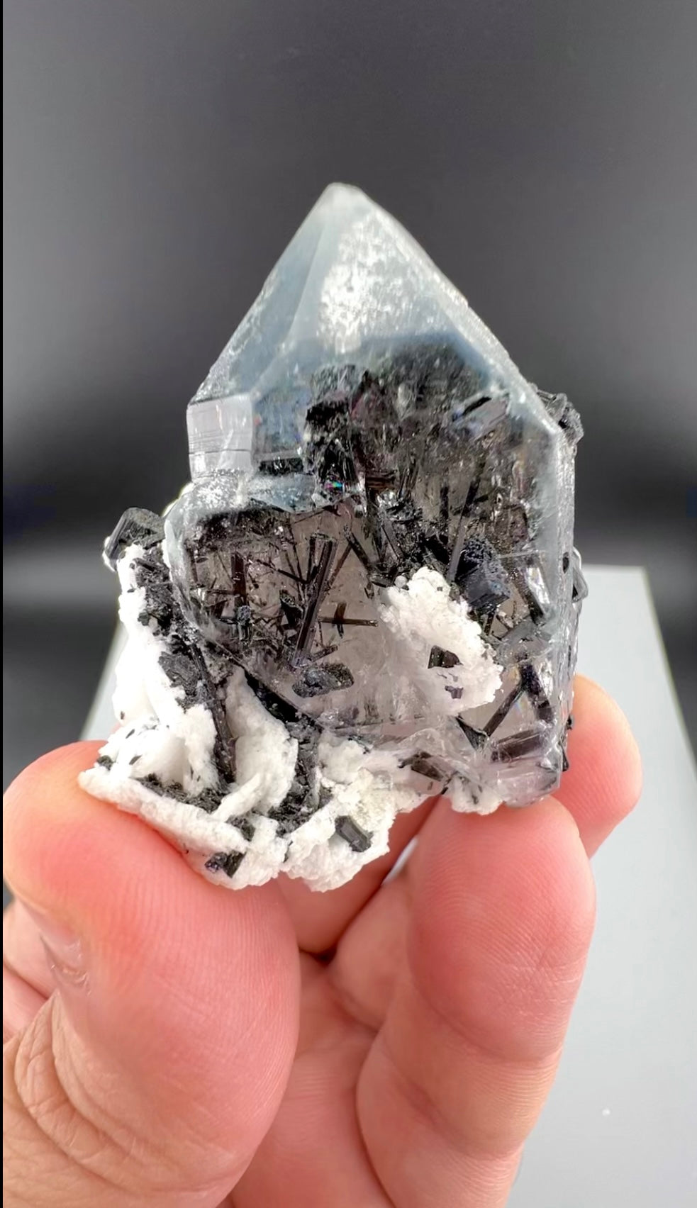 Indicolite Quartz with Schorl Tourmaline And Albite from Afghanistan - 42 gram