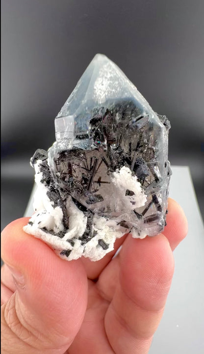Indicolite Quartz with Schorl Tourmaline And Albite from Afghanistan - 42 gram