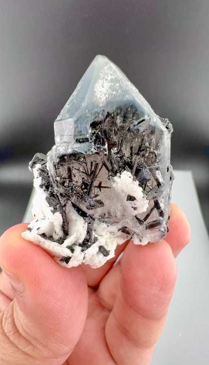 Indicolite Quartz with Schorl Tourmaline And Albite from Afghanistan - 42 gram