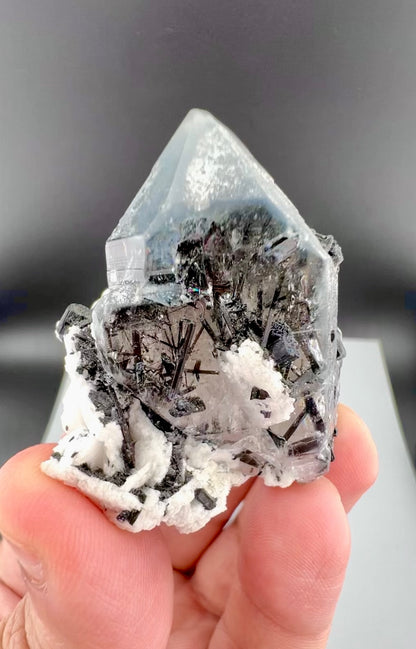 Indicolite Quartz with Schorl Tourmaline And Albite from Afghanistan - 42 gram