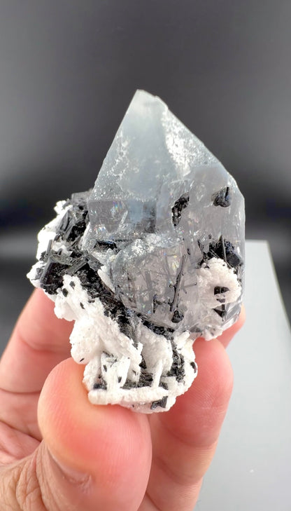Indicolite Quartz with Schorl Tourmaline And Albite from Afghanistan - 42 gram