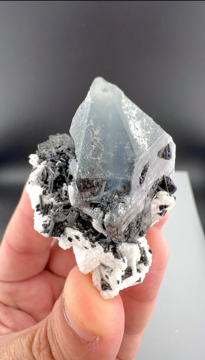 Indicolite Quartz with Schorl Tourmaline And Albite from Afghanistan - 42 gram
