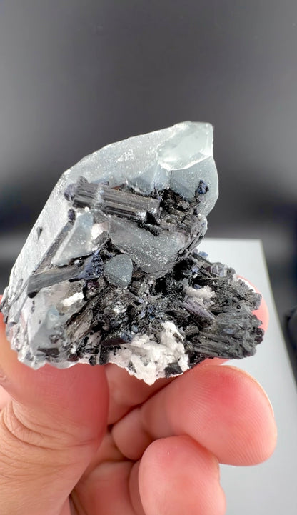 Indicolite Quartz with Schorl Tourmaline And Albite from Afghanistan - 42 gram