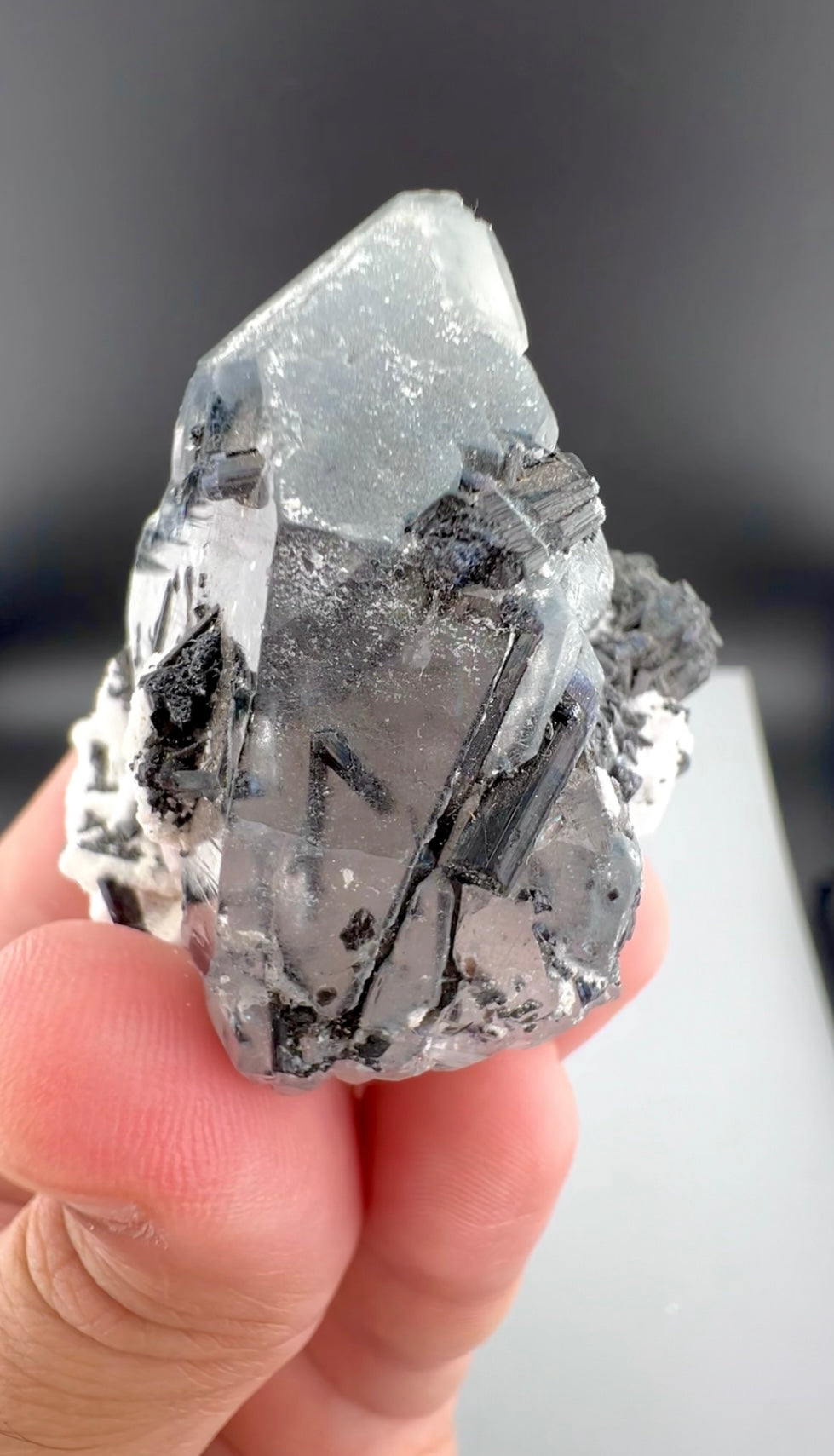 Indicolite Quartz with Schorl Tourmaline And Albite from Afghanistan - 42 gram
