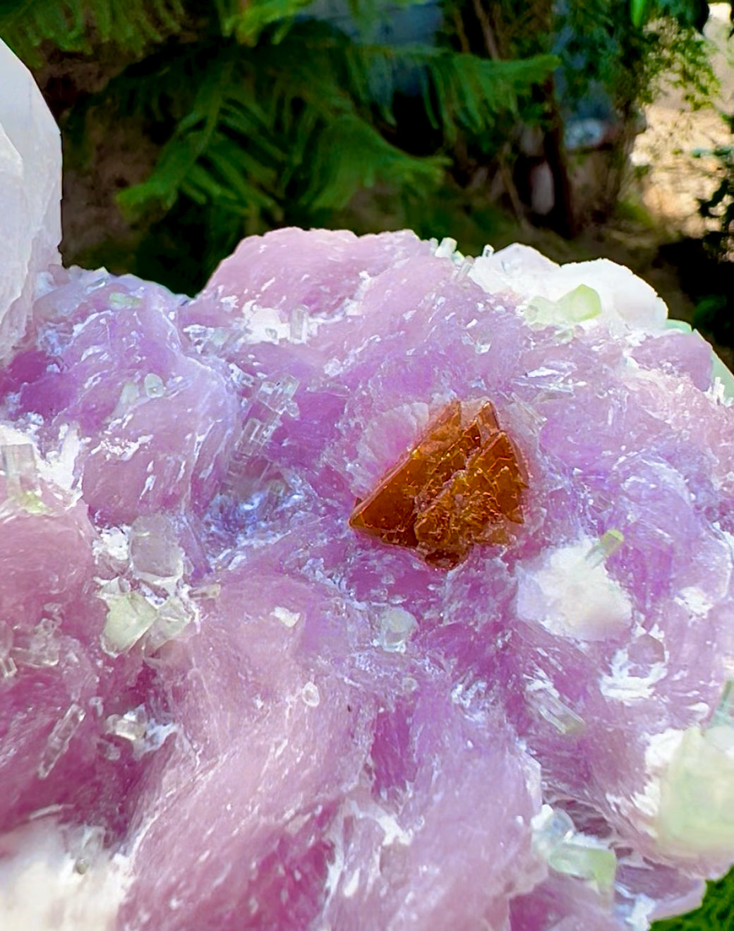 Orange Microlite with Green Tourmalines, Pink Lepidolite and Quartz from Skardu Pakistan - 1083 grams