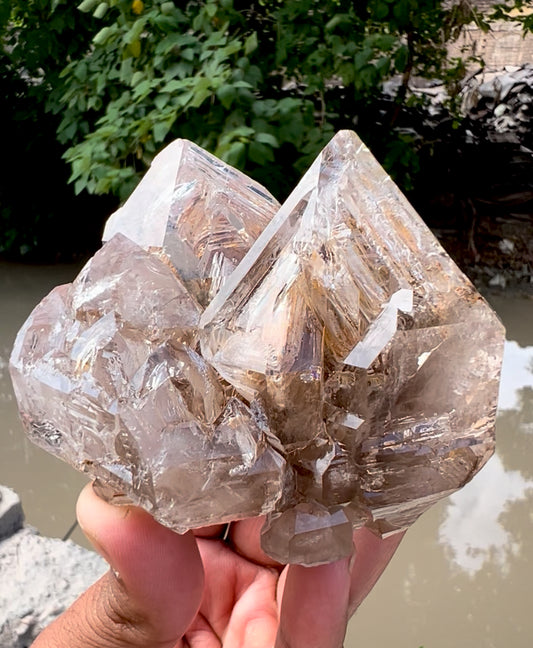 Skeletal Window Quartz with Clay Inclusions from Paprok Afghanistan - 456 grams