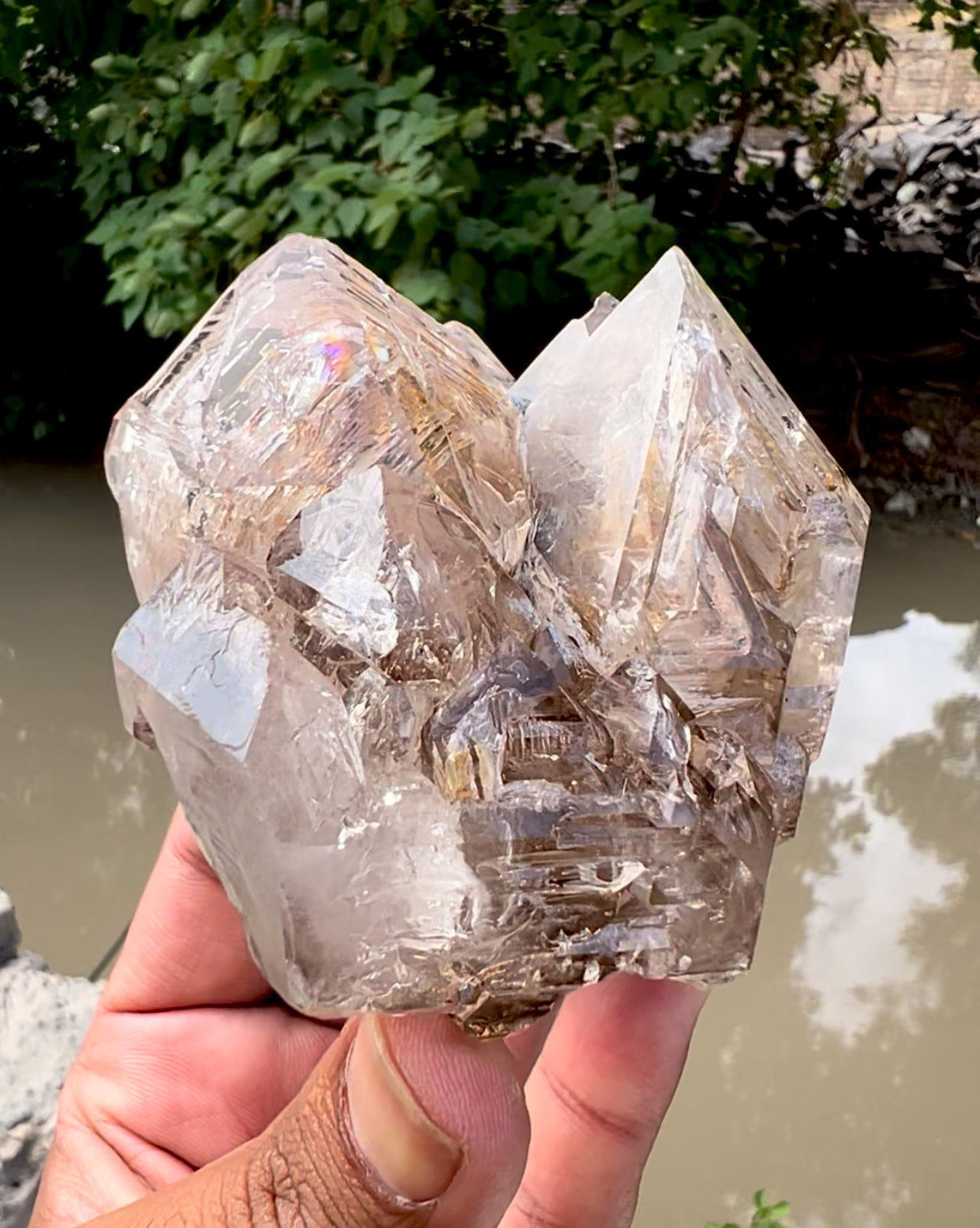 Skeletal Window Quartz with Clay Inclusions from Paprok Afghanistan - 456 grams
