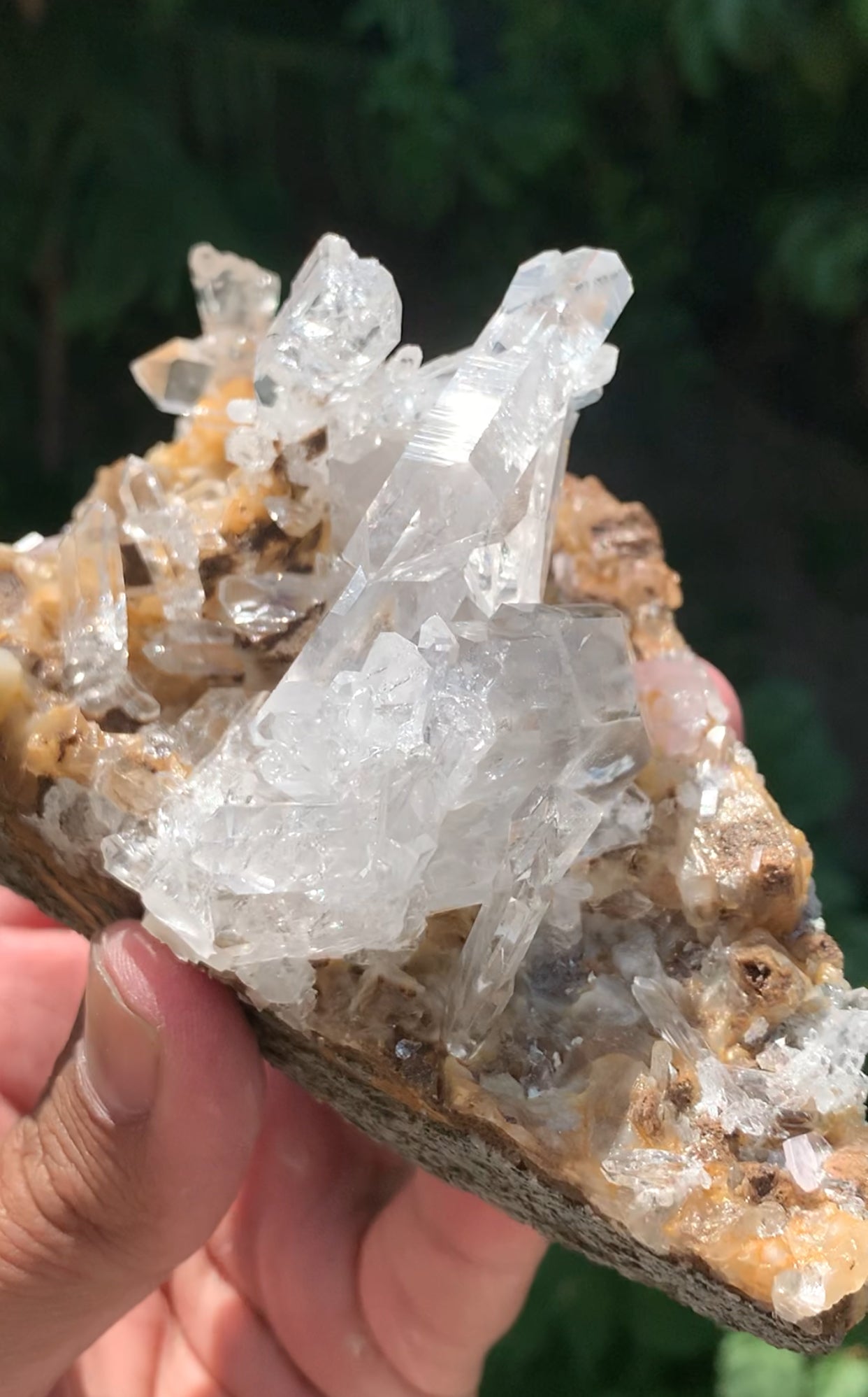 Pink Apatites with Feden Quartz on Matrix from Pakistan - 575 gram