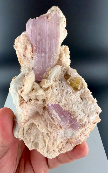 Pink Kunzite With tantalite Specimen From Afghanistan - 219 Grams