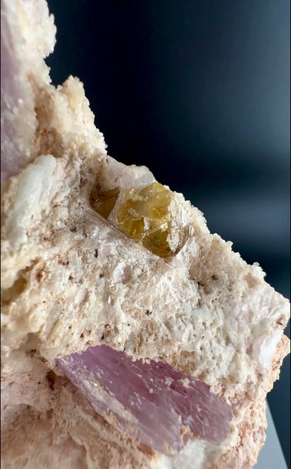 Pink Kunzite With tantalite Specimen From Afghanistan - 219 Grams