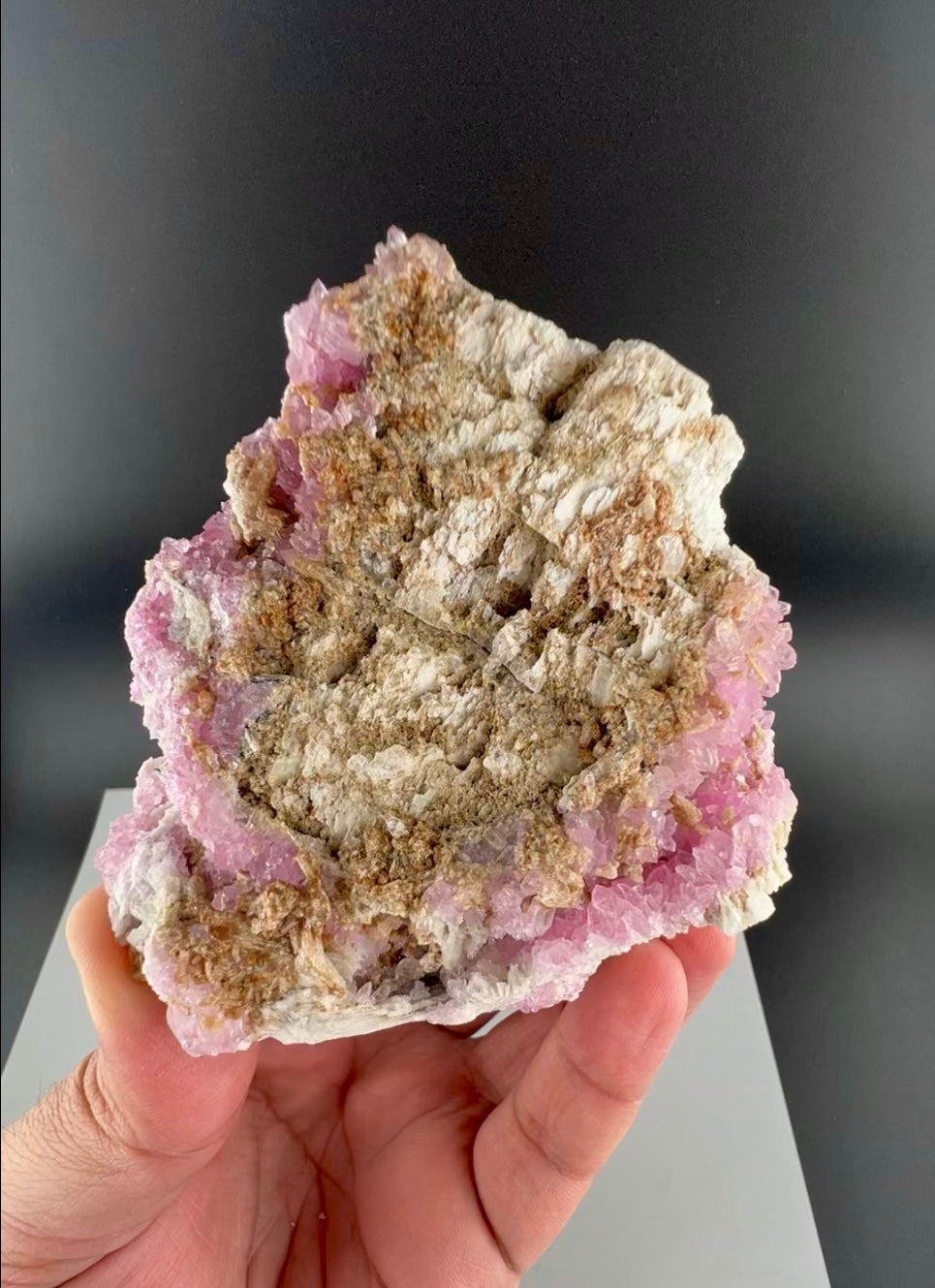 Crystallized Pink Rose Quartz With Childrenite from Afghanistan - 228 Grams