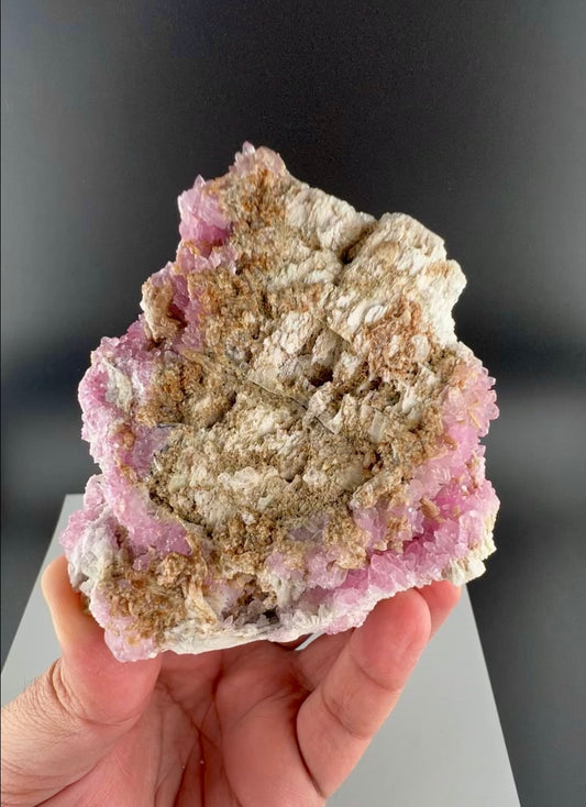 Crystallized Pink Rose Quartz With Childrenite from Afghanistan - 228 Grams