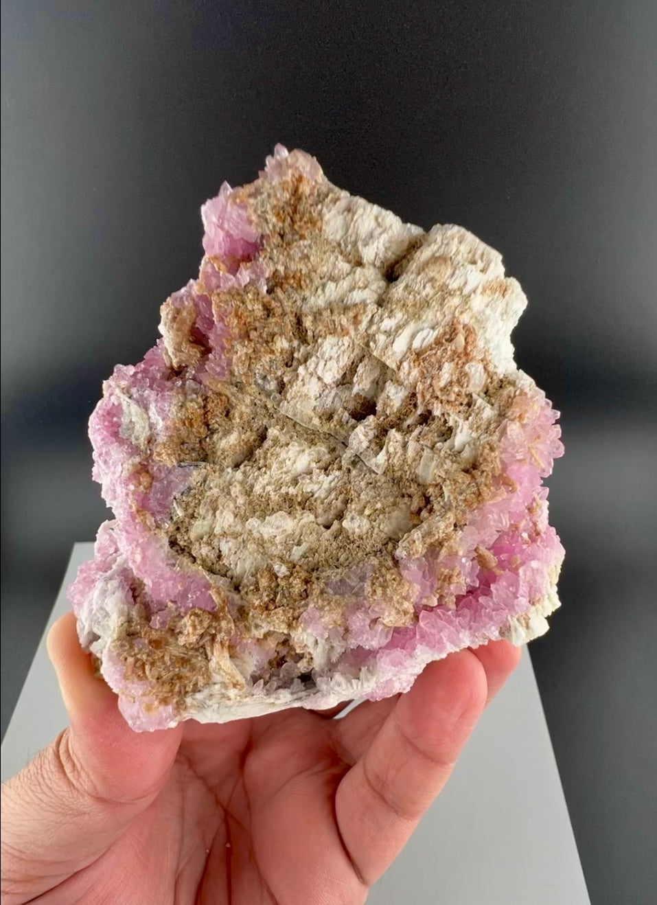 Crystallized Pink Rose Quartz With Childrenite from Afghanistan - 228 Grams