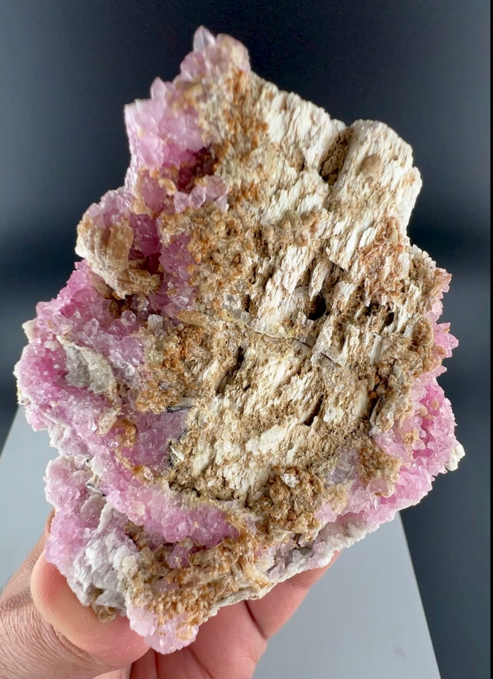 Crystallized Pink Rose Quartz With Childrenite from Afghanistan - 228 Grams
