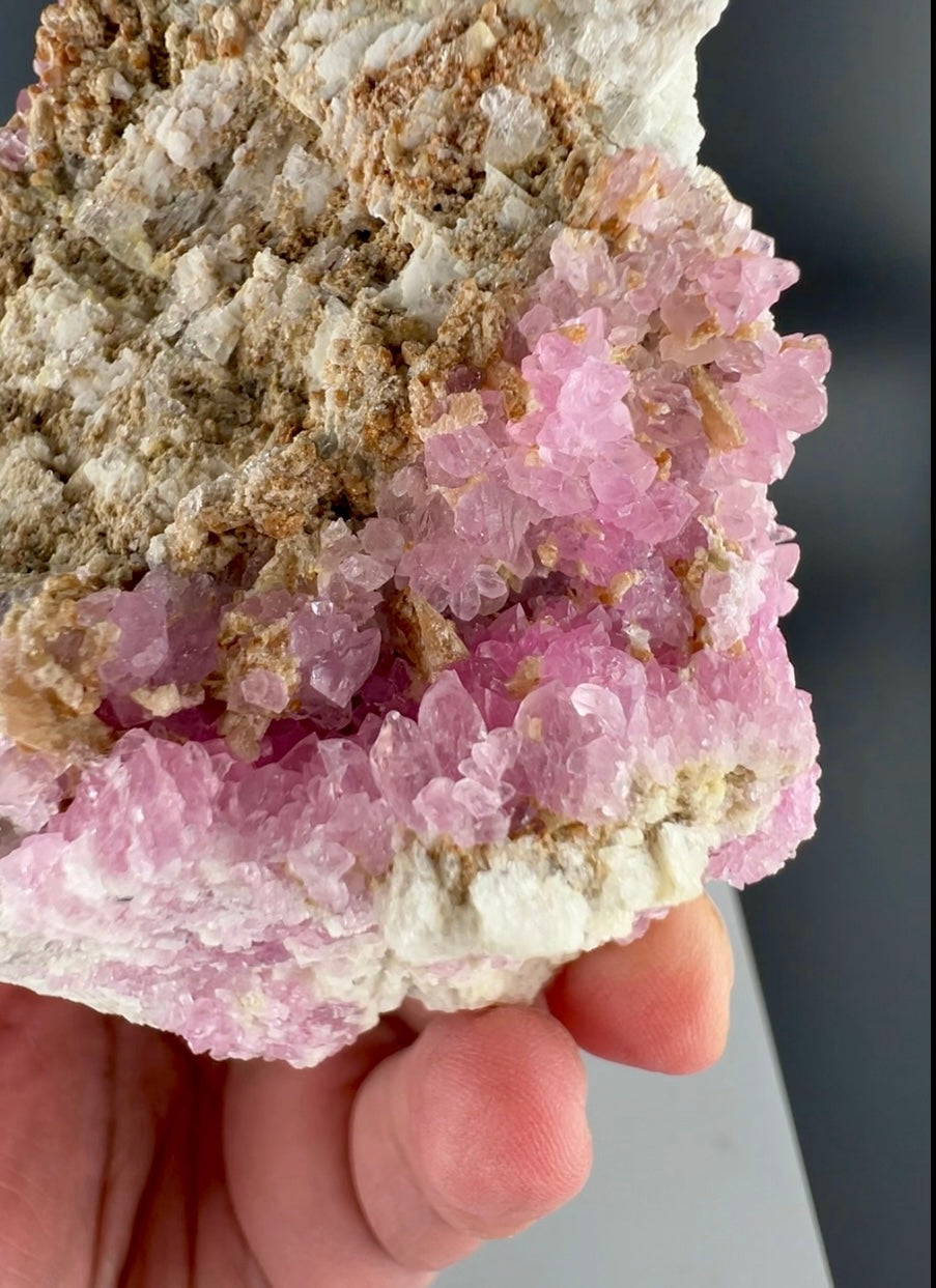 Crystallized Pink Rose Quartz With Childrenite from Afghanistan - 228 Grams
