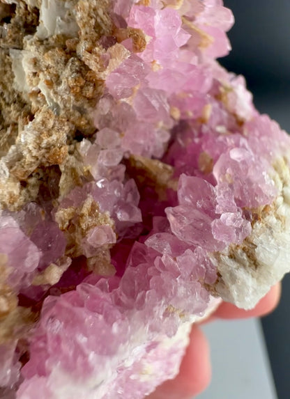 Crystallized Pink Rose Quartz With Childrenite from Afghanistan - 228 Grams