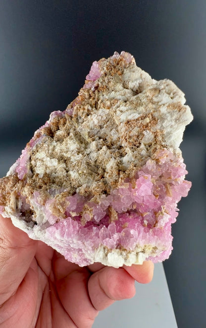 Crystallized Pink Rose Quartz With Childrenite from Afghanistan - 228 Grams