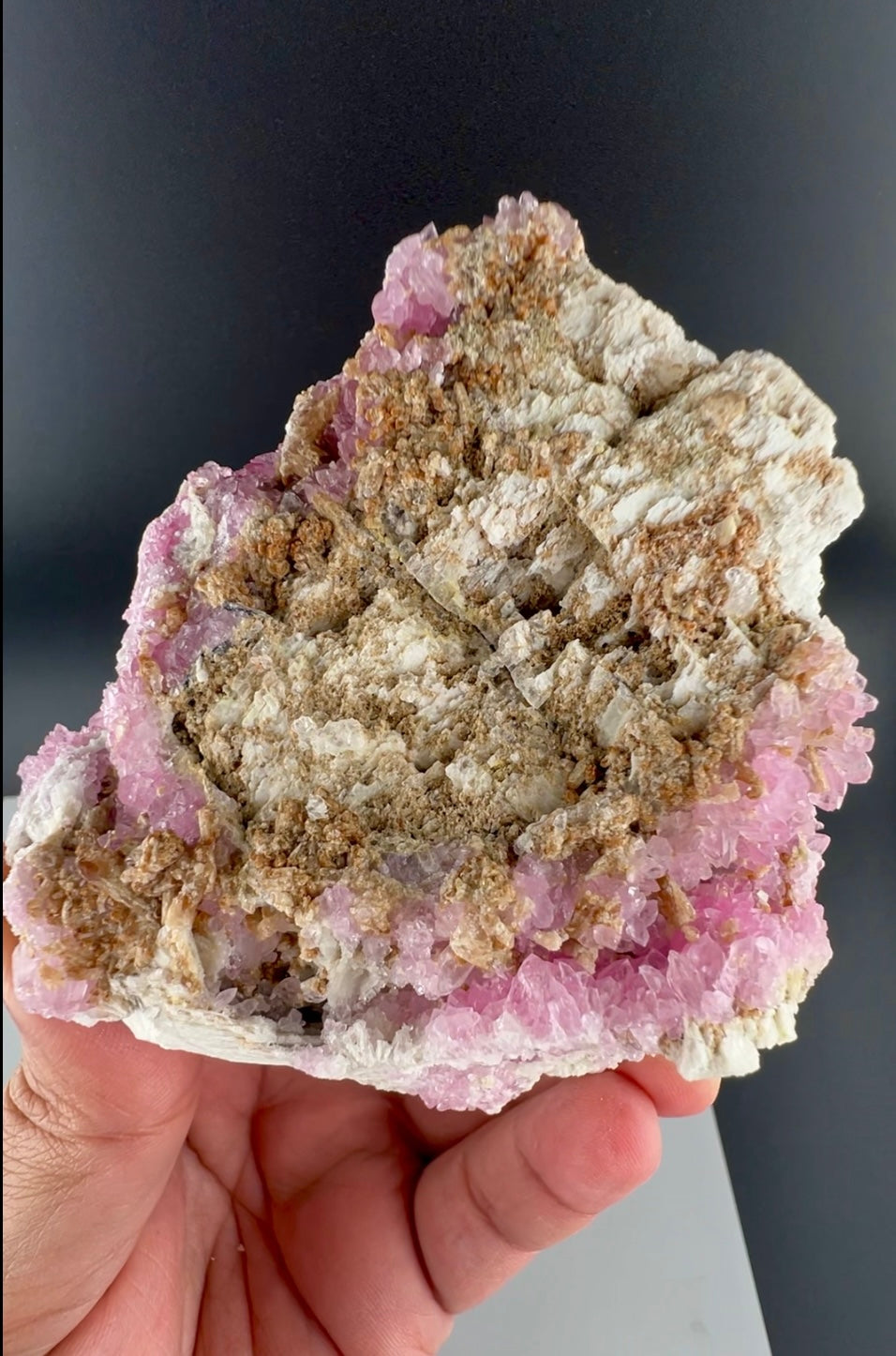 Crystallized Pink Rose Quartz With Childrenite from Afghanistan - 228 Grams
