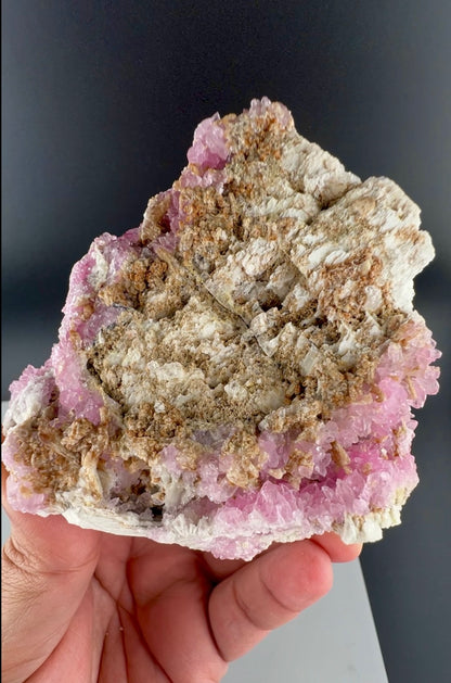 Crystallized Pink Rose Quartz With Childrenite from Afghanistan - 228 Grams