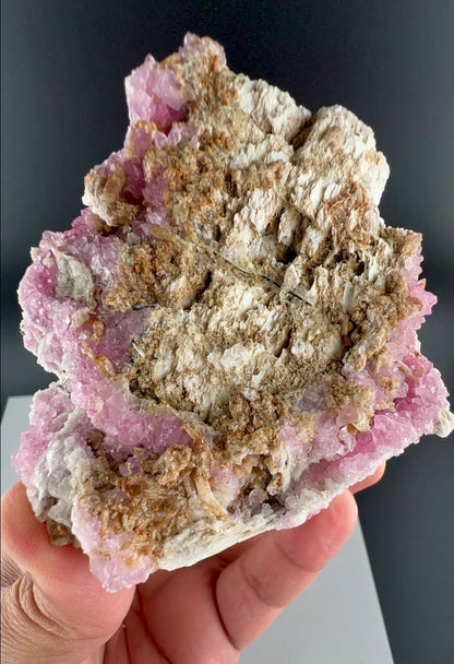 Crystallized Pink Rose Quartz With Childrenite from Afghanistan - 228 Grams