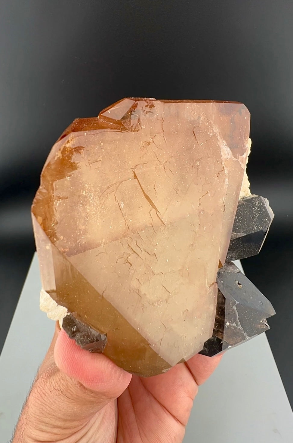 Golden Topaz Crystal With Smokey Quartz From Pakistan - 405 Grams