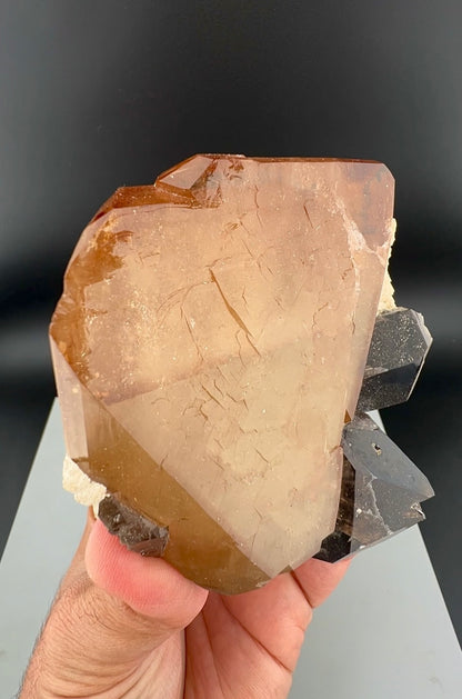 Golden Topaz Crystal With Smokey Quartz From Pakistan - 405 Grams