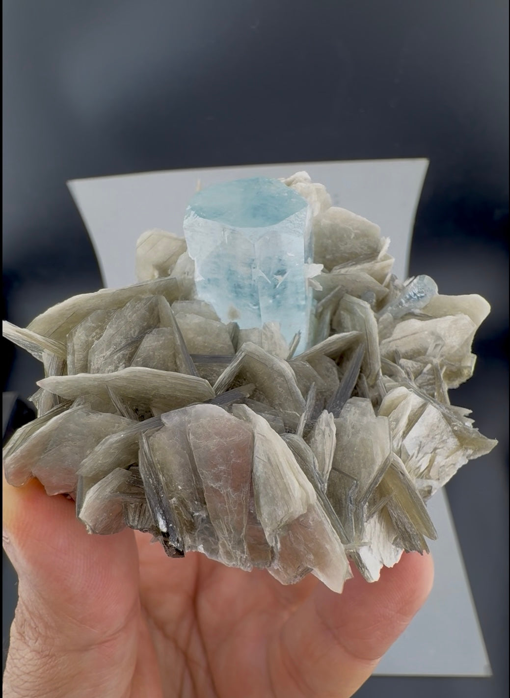 Aquamarine Crystals on Muscovite Mica From Pakistan - 164 Grams