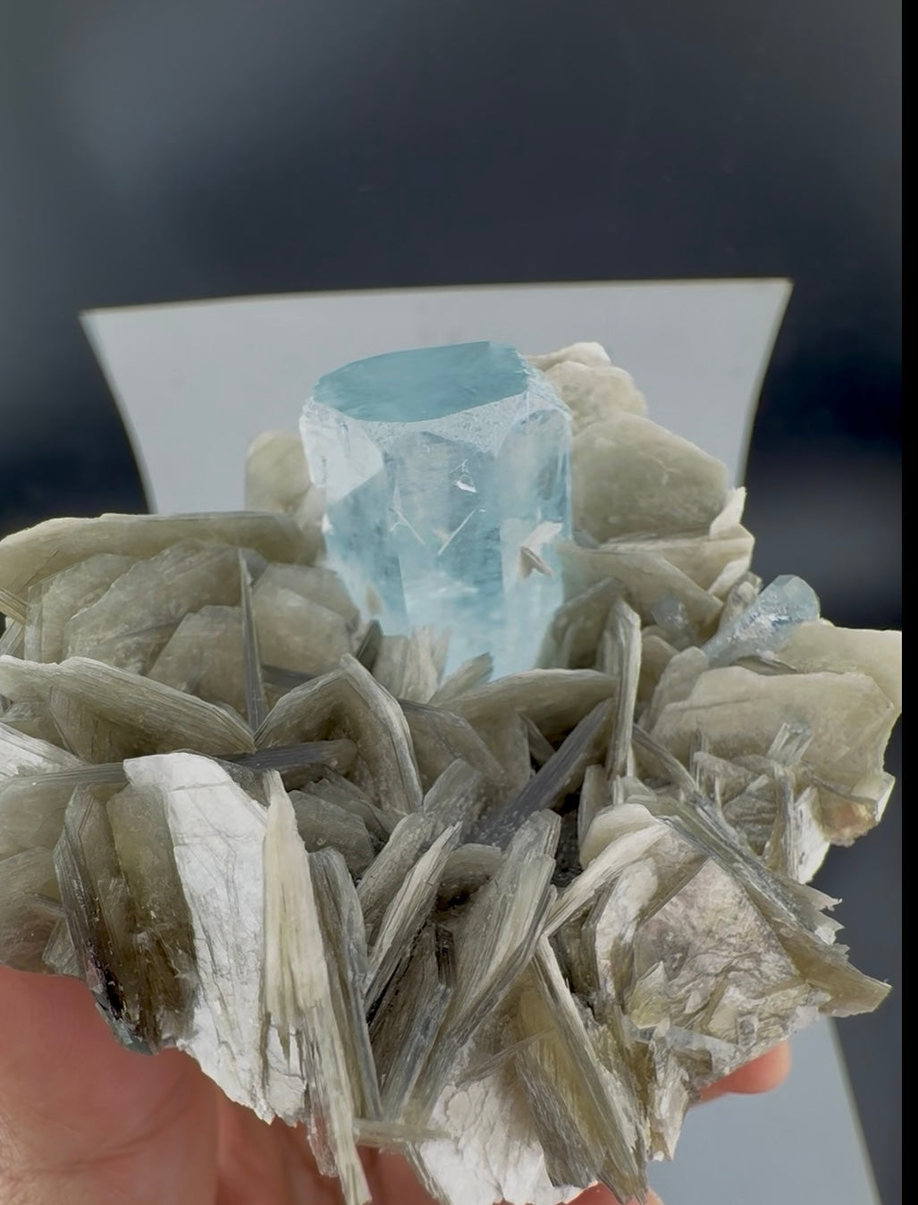 Aquamarine Crystals on Muscovite Mica From Pakistan - 164 Grams