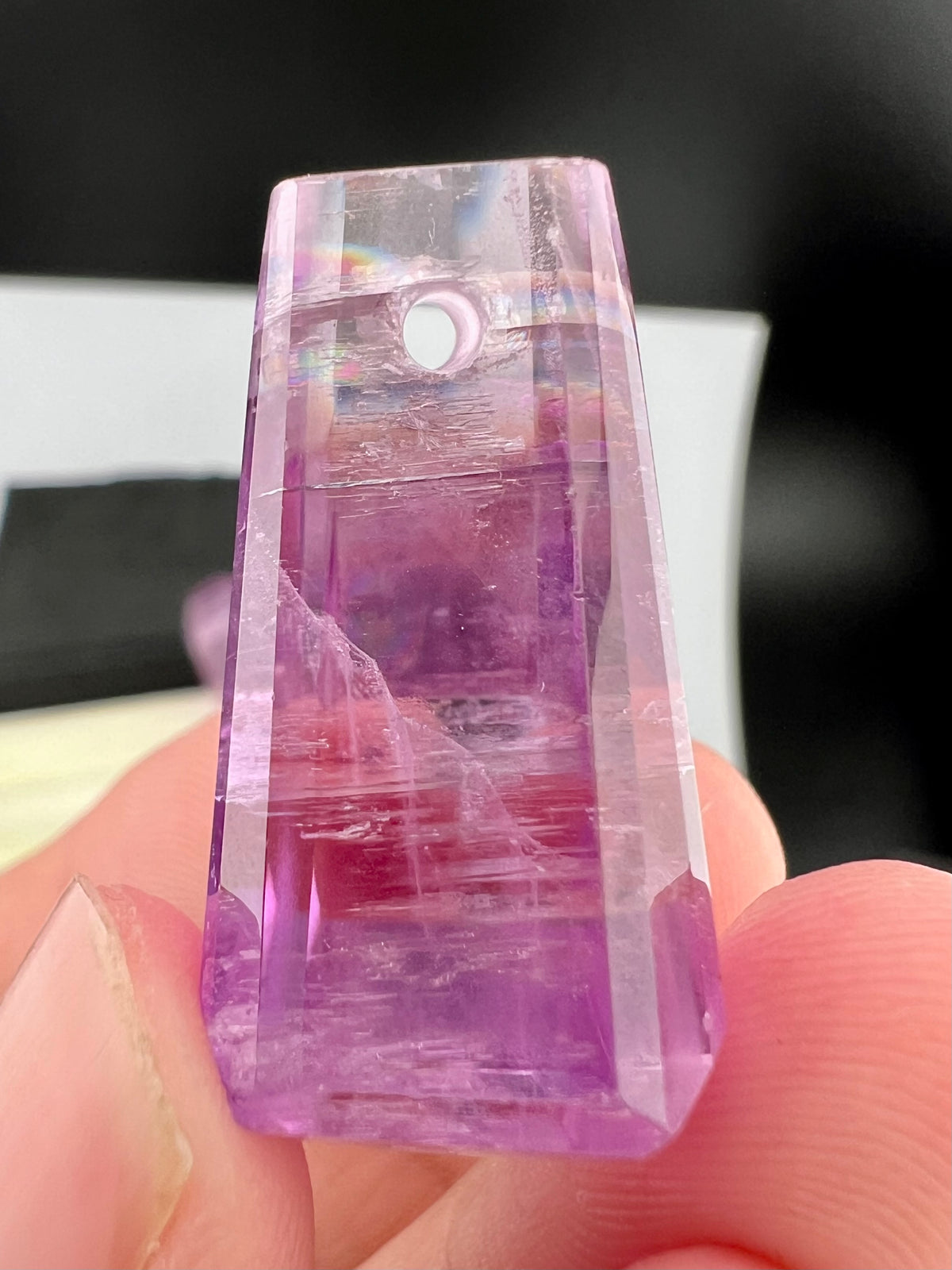Natural Pink Kunzite Pendant Pair – Polished Gemstone Crystals