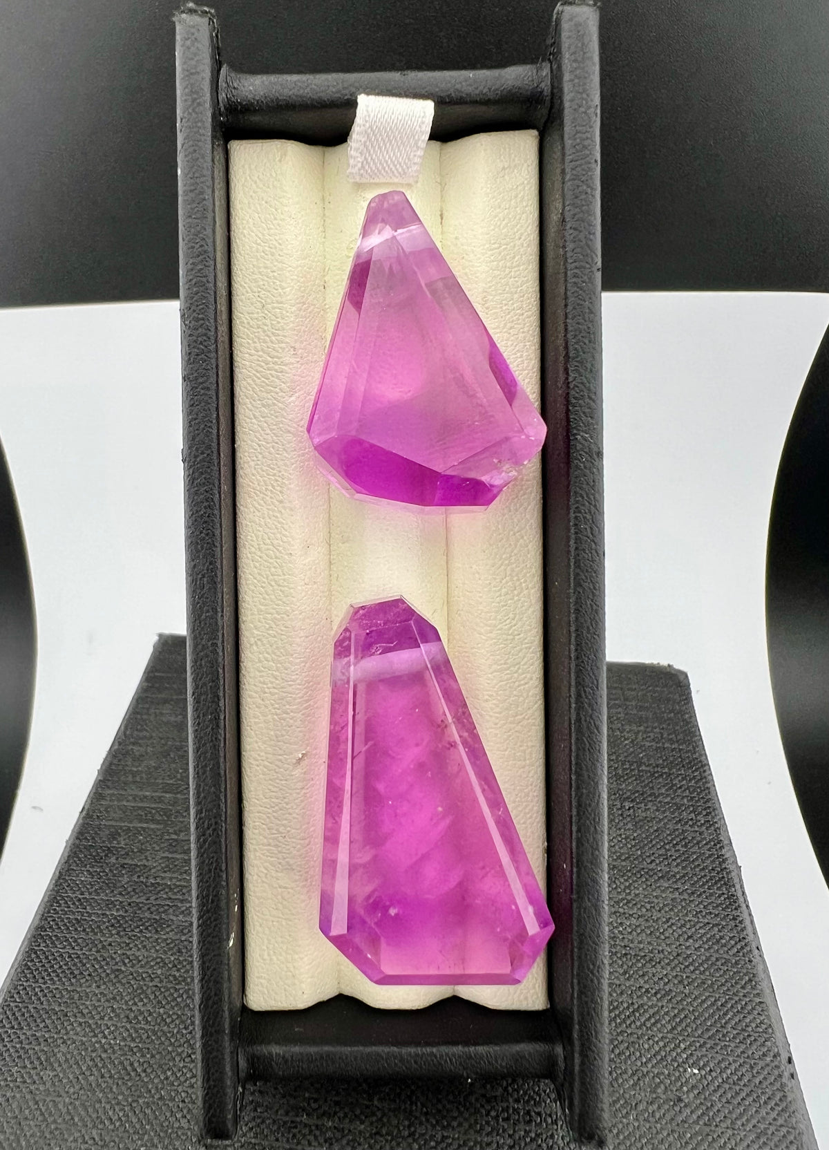 Natural Pink Kunzite Pendant Pair – Polished Gemstone Crystals