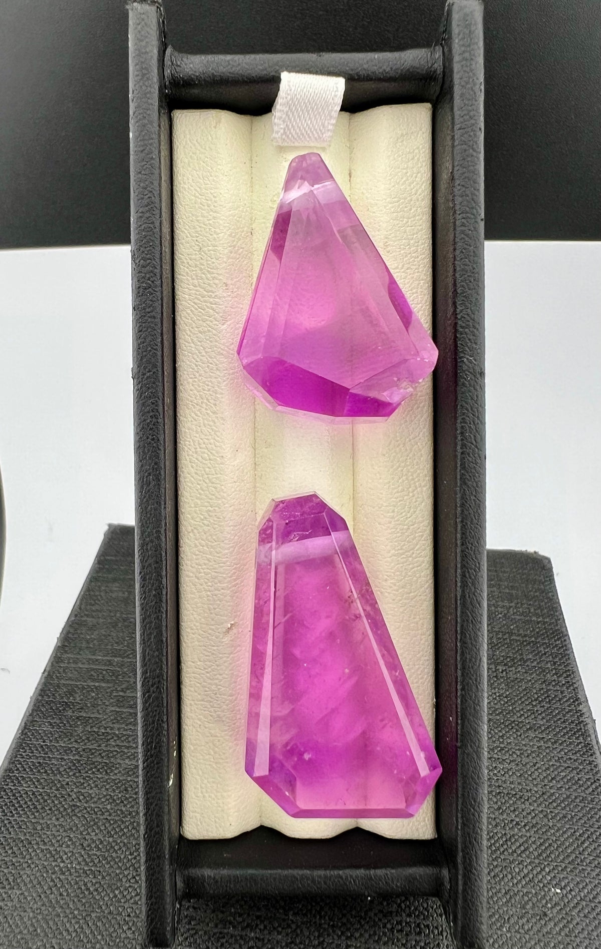 Natural Pink Kunzite Pendant Pair – Polished Gemstone Crystals