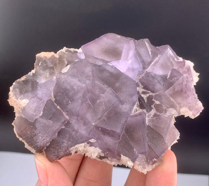 Purple Phantom Fluorite Crystal With Calcite From Pakistan - 188 Gram